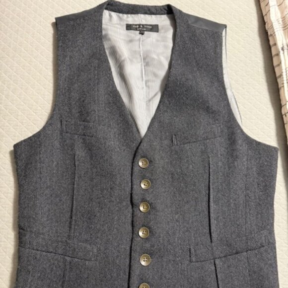 Vintage Mens Rag & Bone Wool Dress Vest - Size 40 For Suits EXLNT COND!